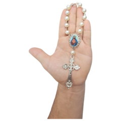 Dezena Terço Carro Retrovisor Coração Sagrado de Jesus - comprar online