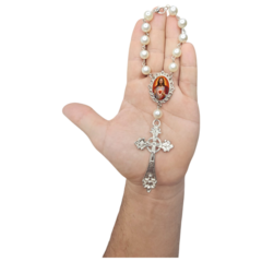 Dezena Terço Carro Retrovisor Coração Sagrado de Jesus - Lembrancinhas Religiosas