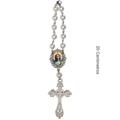 Dezena Terço Carro Retrovisor Coração Sagrado de Jesus - comprar online