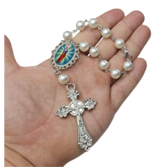Dezena Terço Carro Retrovisor Coração Sagrado de Jesus - comprar online