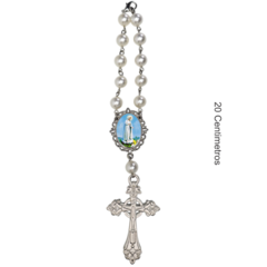 Dezena Terço Carro Retrovisor Nossa Senhora de Fatima - Lembrancinhas Religiosas
