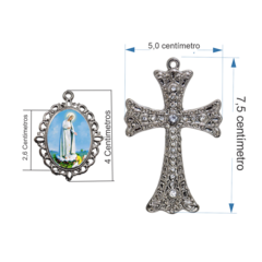 Terço Noiva Prata Nossa Senhora de Fatima Casamento Relicario em Perolas 12mm Homenagem na internet