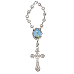 Dezena Terço Carro Retrovisor Nossa Senhora de Fatima - Lembrancinhas Religiosas