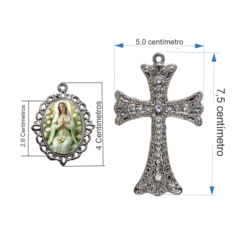Terço Noiva Prata Nossa Senhora de Fatima Casamento Relicario em Perolas 12mm Homenagem na internet