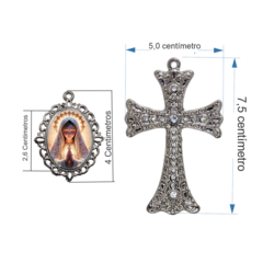Terço Noiva Prata Nossa Senhora de Fatima Casamento Relicario em Perolas 12mm Homenagem na internet
