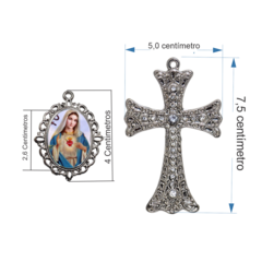 Terço Noiva Prata Santa Mãe Rainha Casamento Relicario em Perolas 12mm Homenagem na internet