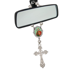 Dezena Terço Carro Retrovisor São Judas Tadeu Medalha - Lembrancinhas Religiosas