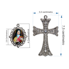 Terço Noiva Prata Santa Teresinha Casamento Relicario em Perolas 12mm Homenagem na internet