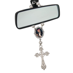 Imagem do Dezena Terço Carro Retrovisor Santa Rita de Cássia Medalha
