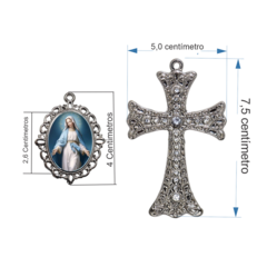 Terço Noiva Prata Nossa Senhora das Graças Casamento Relicario em Perolas 12mm Homenagem na internet
