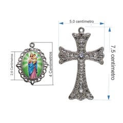 Terço Noiva Prata Nossa Senhora da Saude Casamento Relicario em Perolas 12mm Homenagem na internet