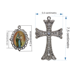 Terço Noiva Prata Nossa Senhora da Conceição Casamento Relicario em Perolas 12mm Homenagem na internet