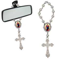 Dezena Terço Carro Retrovisor Nossa Senhora da Conceição - Lembrancinhas Religiosas
