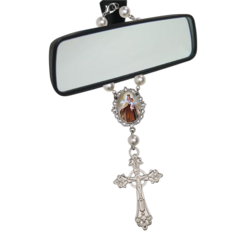 Imagem do Dezena Terço Carro Retrovisor Nossa Senhora do Carmo Medalha