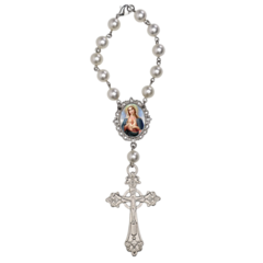 Dezena Terço Carro Retrovisor Santa Maria Medalha - Lembrancinhas Religiosas