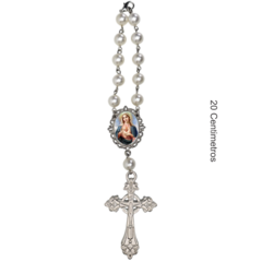 Dezena Terço Carro Retrovisor Santa Maria Medalha - Lembrancinhas Religiosas