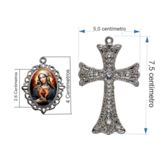 Terço Noiva Prata Santa Maria Casamento Relicario em Perolas 12mm Homenagem na internet