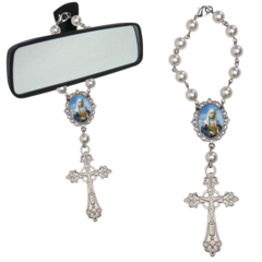 Dezena Terço Carro Retrovisor Santa Catarina Medalha - comprar online