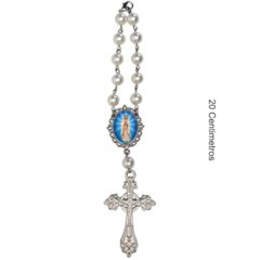 Dezena Terço Carro Retrovisor Nossa Senhora Mistica Medalha - Lembrancinhas Religiosas