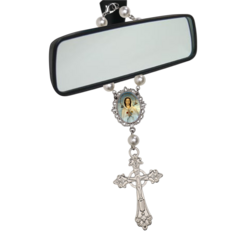 Dezena Terço Carro Retrovisor Nossa Senhora Mistica Medalha - comprar online