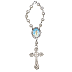 Dezena Terço Carro Retrovisor Nossa Senhora Mistica Medalha - comprar online