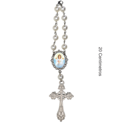 Dezena Terço Carro Retrovisor Nossa Senhora Mistica Medalha - comprar online