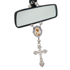 Dezena Terço Carro Retrovisor São João Paulo ll Medalha - comprar online