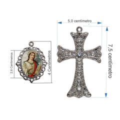 Terço Noiva Prata Santa Cecilia Casamento Relicario em Perolas 12mm Homenagem na internet