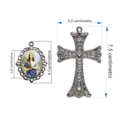 Terço Noiva Prata Santa Cecilia Casamento Relicario em Perolas 12mm Homenagem na internet