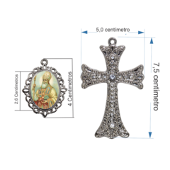 Terço Noiva Prata Santo Agostinho Casamento Relicario em Perolas 12mm Homenagem na internet