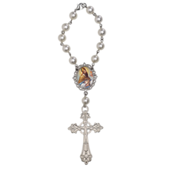 Dezena Terço Carro Retrovisor Santo Agostinho Medalha - comprar online