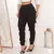 Imagem do Calça Cargo Jogger Jeans Cintura Alta Com Lycra - Feminina