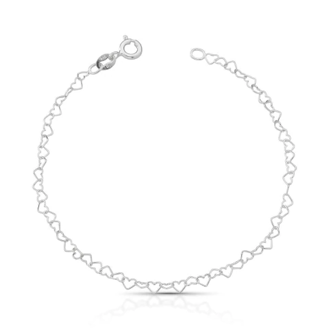 Pulseira de Prata Elos Coração