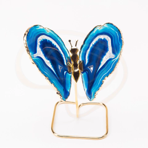 Borboleta na Base Ágata Azul - comprar online