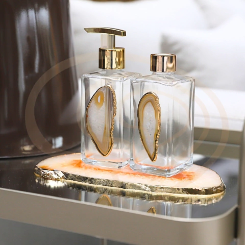 Kit Lavabo Vidro 250ml Ágata Natural