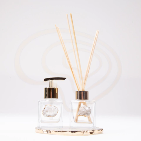 Kit Lavabo Vidro 100ml Drusa Cristal - comprar online