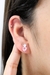 BRINCO CHARM DUPLO CORAÇÃO ROSA