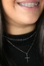 CONJUNTO CHOKER ELO DE CORAÇÃO + COLAR CRUZ MINI