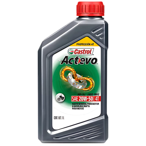 Aceite Castrol Actevo 4t 20w50 Mineral Motos Franco