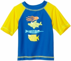 Camiseta Proteção UPF 50+ Fundo do Mar Little Me