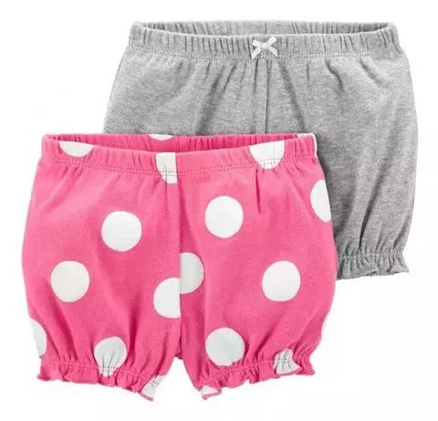 Kit 2 Shorts Bolinhas Bebê Menina Carter's