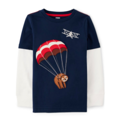 Camiseta Manga Longa Pára-quedas Menino Gymboree