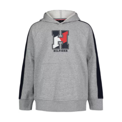 Blusa Moletom Com Capuz Cinza Menino Tommy Hilfiger