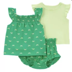 Conjunto 3pç Verde Borboletas Bebê Menina Carter's