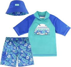 Conjunto 3pç Praia Com Chapéu Proteção UPF 50+ UV Skinz