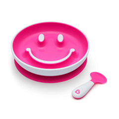 Prato Com Ventosa e Colher Sorriso Munchkin