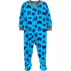 Macacão Fleece Azul Animais Carter's