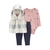 Conjunto 3pç Colete Fleece Xadrez Com Capuz Carter's