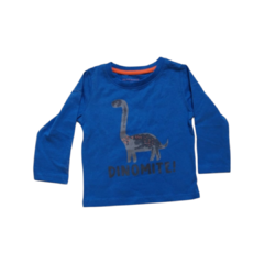 Camiseta Azul Manga Longa Dinossauro Primark na internet