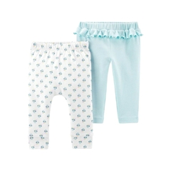 Kit 2 Calças Azul Floral Menina Carter's